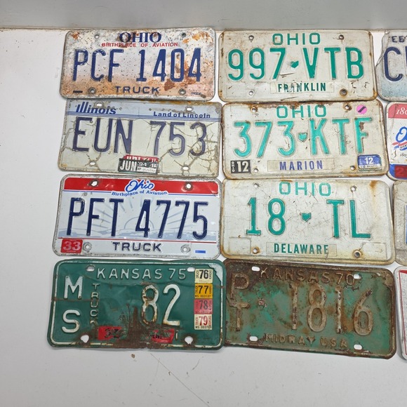 License Plates USA Number Plate Vintage Colorful Tag Mancave Wall Lot of 12 6-2 - Picture 2 of 4